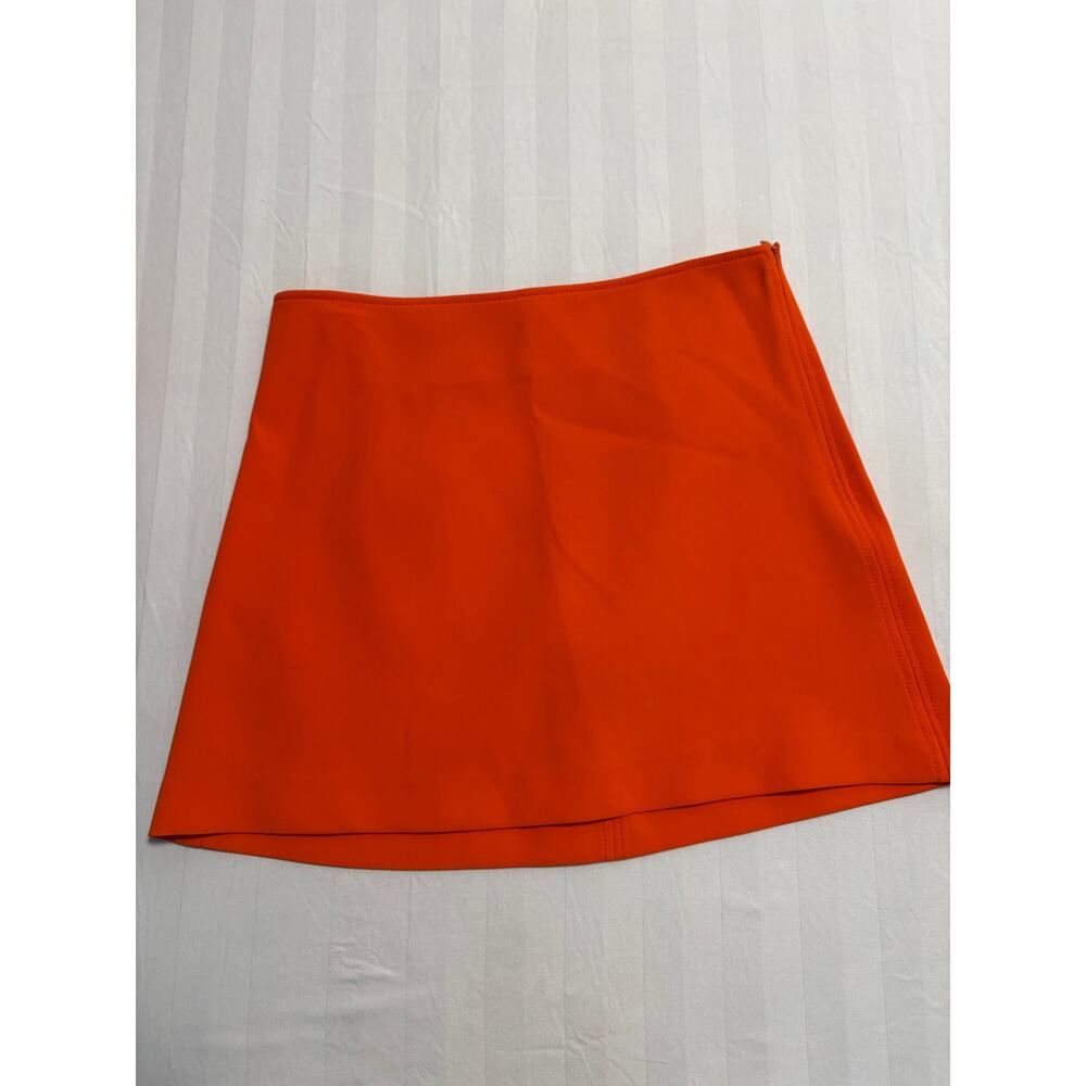 Zara Neon Orange Mini Skort Skirt Size M Bright Tangerine